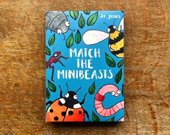 Match the Minibeasts Card Game, Insects, Minibeasts, Gift for Children, Memory Game, Memory Card Game, Insect Card, Family Game, Educational