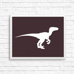 Velociraptor Silhouette,  8x10 Art Decor Digital Print