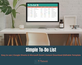 Daily To-Do List Template: Minimalist Productivity Tracker (Excel & Google Sheets)