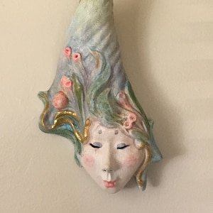 Venetian mask Fairy Elf pastel colors Made in Italy Superior quality True work of art