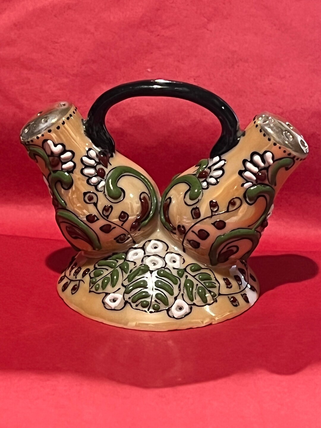 Vintage Japan Salt and Pepper Unique Combined Shaker Hand Painted Made