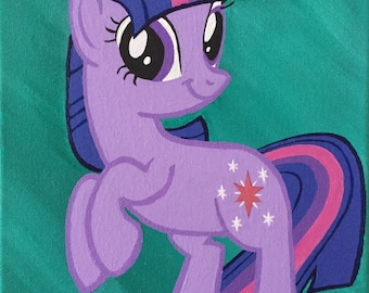 Made to order: My Little Pony Twilight Sparkle small acrylic painting 8x10&quot;