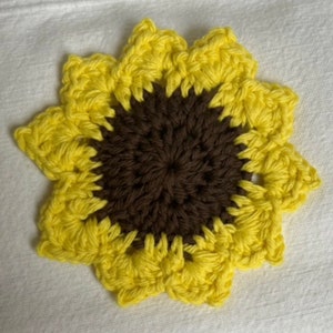 EASY CROCHET PATTERN- Sunflower drink coaster