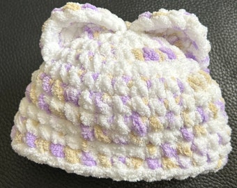 EASY CROCHET PATTERN-Soft Baby hat with ears newborn to toddler