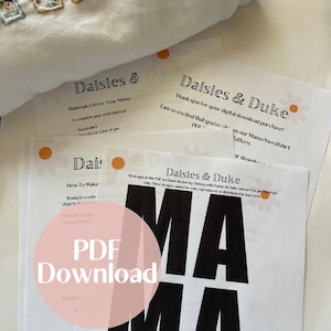 Mama PDF Pattern, Instant Download, Embroidery Pattern, DIY Embroidery Pattern, PDF Pattern, Beginner Embroidery