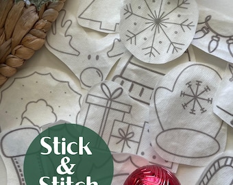 Christmas Stick and Stitch Embroidery Patterns, Festive Designs