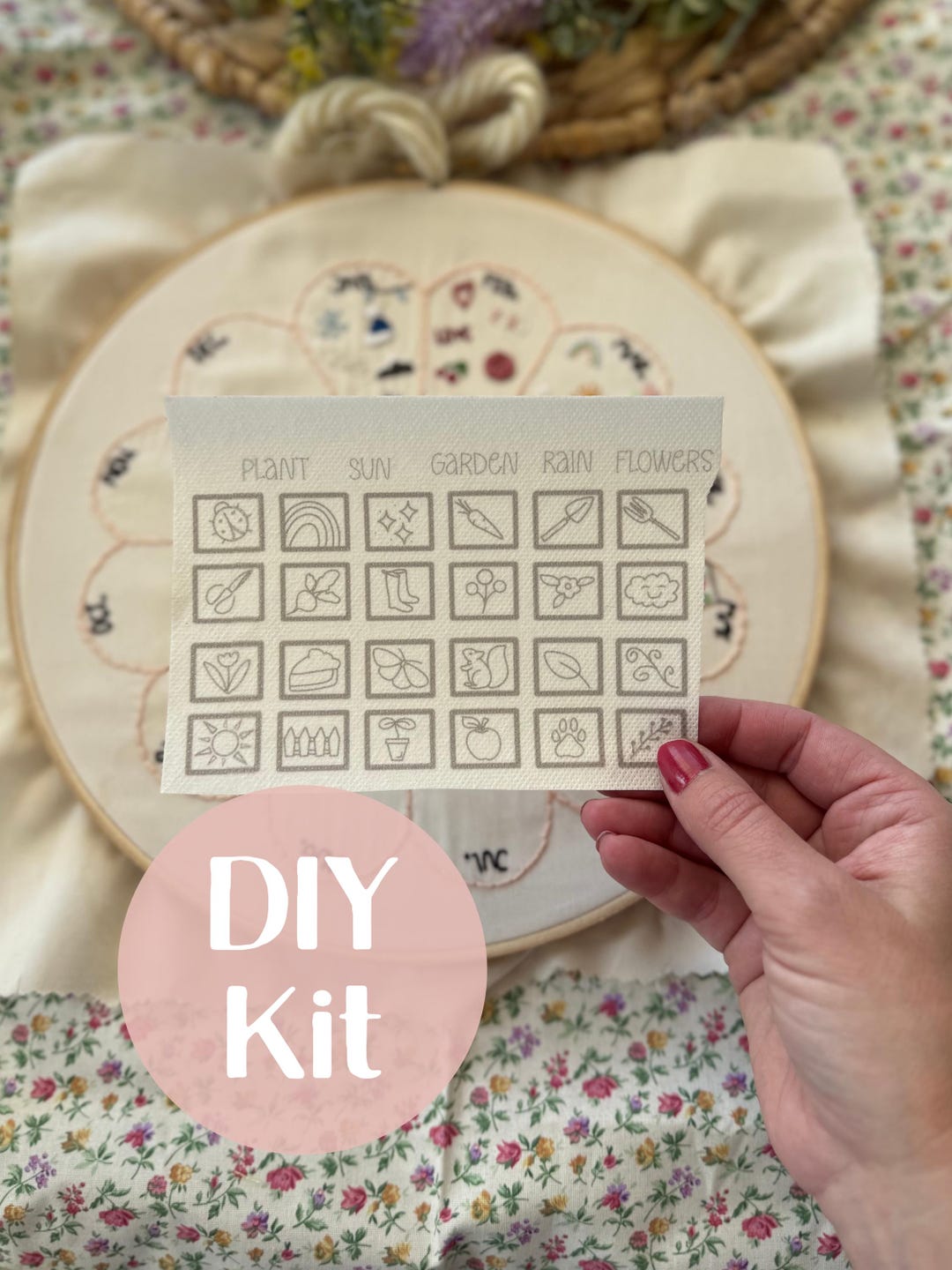 May Stick and Stitch Embroidery Pattern, Spring, Hand Embroidery ...