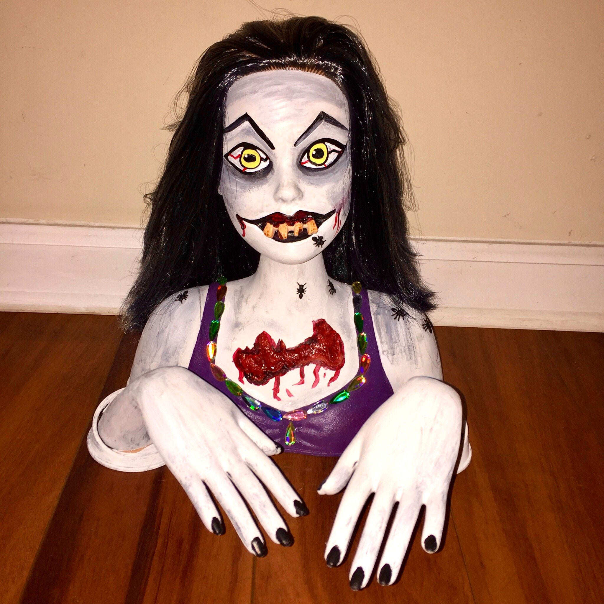 Excel scramble Plateau Deluxe Hand Painted Creepy Goth Zombie Barbie Girl Halloween - Etsy