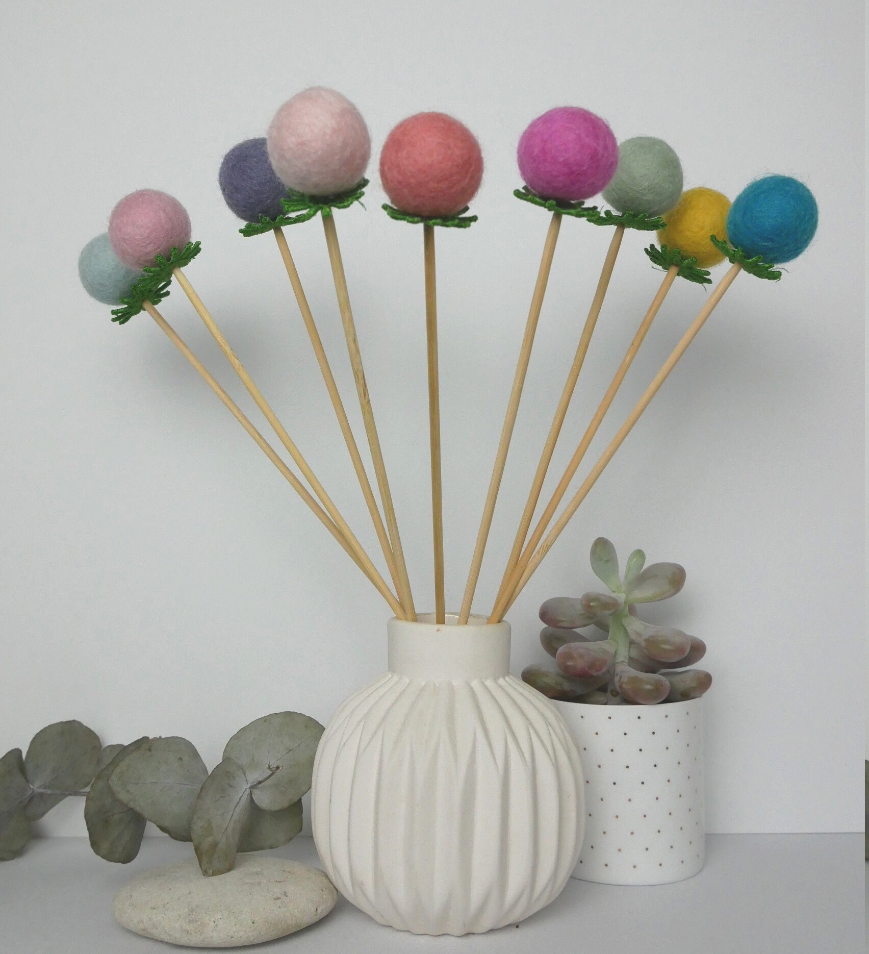 En Feutrine Fleurs Boule, de Pom Printemps, Billy Balle Feutre Posies, Bouquet Coloré, Décoration Pâ