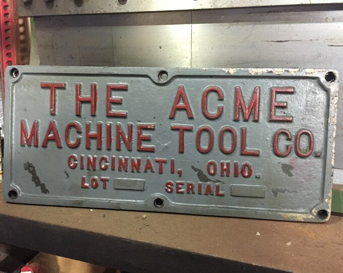 Vintage 1950's or 1960's Rare ACME Machine Tool Etsy