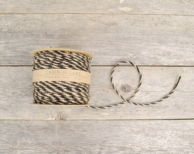 Twisted Jute Twine in Natural & Black / Bicolor Cord / Rustic Etsy