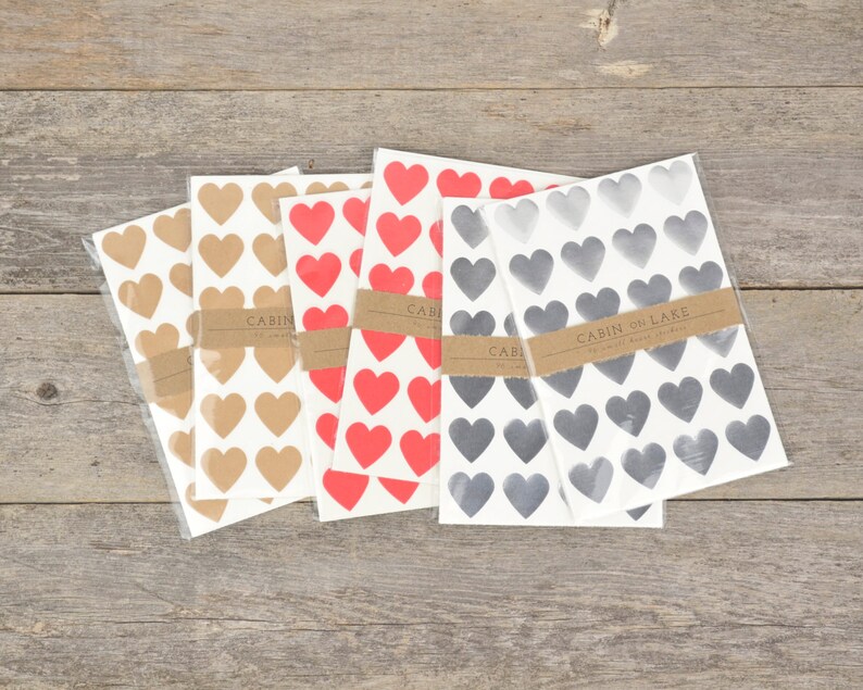 Little Red Heart Stickers / Heart Favors 96 pc Etsy