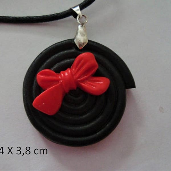 pendentif fimo réglisse, bricolage fait main en pâte fimo,