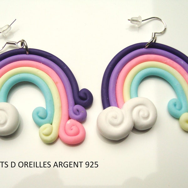 boucles d'oreilles pendantes forme célestes, bricolage en pate polymère fait main, bijoux mode femmes