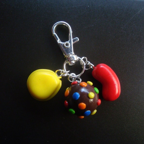 porte-clé fimo bonbons Candy-Crush, pendant bonbons en pate fimo, bricolage fait main en argile polymère, homme, femme