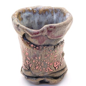 Primitive Clay Tumbler, Rustic Pottery 3.5 oz Cup