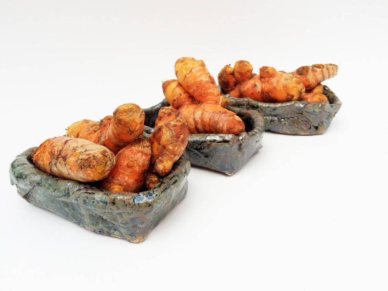2.5 ounce oz Kitched Scrubbie Holder Prep Bowls Soap Dish Set of Three Rustic Aqua Bowls Rustic Decor Primitive