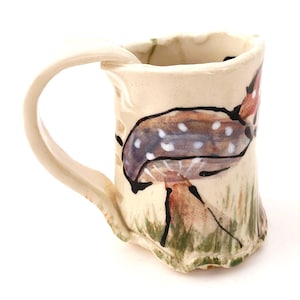 Mushrooms Handpainted Mug, 4 oz