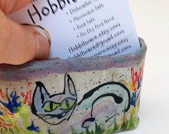 Small Unique Shaped Vessel, Business Card Holder. Pill holder