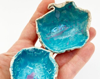 Set of 2 Folded Bowls Wabi Sabi Nested Rustic