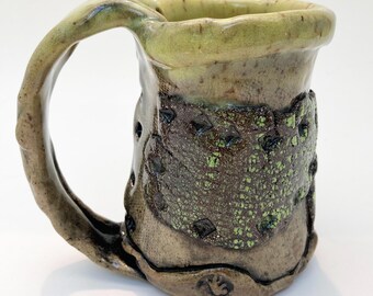 Adorable Small Hobbit Mug, Rustic Pottery, 6 ounce, 6 oz Primitive Cup