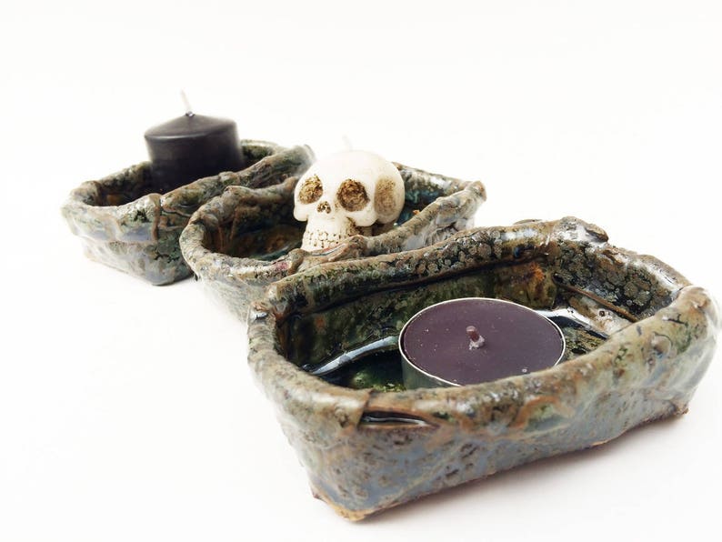 2.5 ounce oz Kitched Scrubbie Holder Prep Bowls Soap Dish Set of Three Rustic Aqua Bowls Rustic Decor Primitive