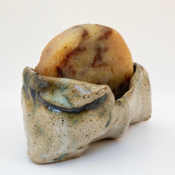 Rustic Pottery Pot,  Primitive Bowl, Wabi Sabi toothpick holder, qtip holder, soap dish