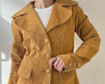 Vintage Y2k Tan Suede Jacket / Small
