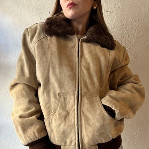 80s ‘Sears’ Suede Bomber Jacket / Medium