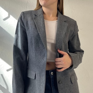 90s ‘Pendleton’ Gray Wool Blazer Jacket / Medium