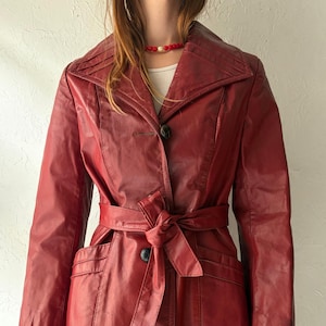 70s 'Sears' Burgundy Leather Jacket / Small