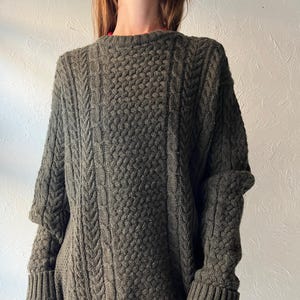 Vintage 'Pendleton' Cable Knit Wool Sweater / XL