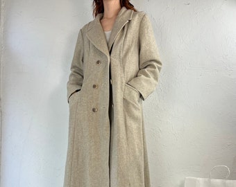 80s 'Alorna' Beige Wool Nylon Coat / Small