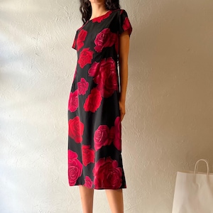 90s ‘FAIRWEATHER’ Floral Print Dress / Medium