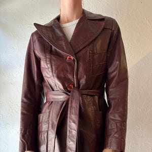 70s ‘Sears’ Burgundy Leather Jacket / Small