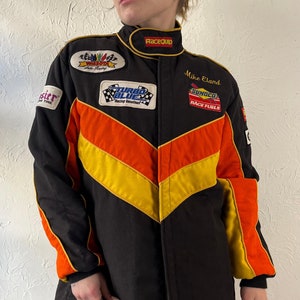 Vintage Retro Black Racing Jacket / Medium