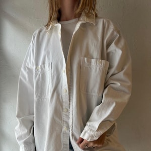 Camisa vaquera de algodón blanca Levi&#39;s de los años 90 / XL