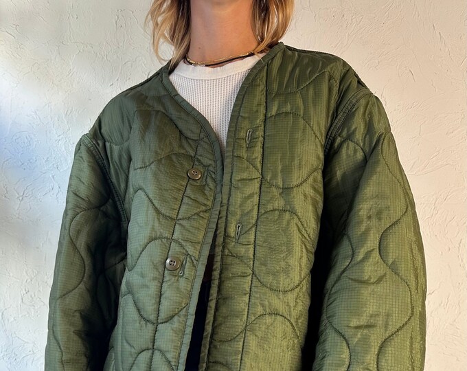 Vintage Green Authentic Army Liner Jacket / XL Etsy