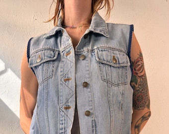 90s 'DKNY' Denim Vest / Medium