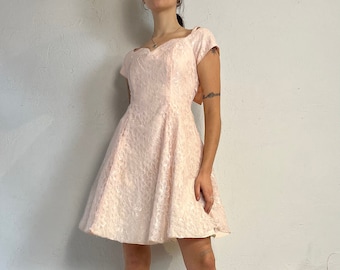 Roze kanten mini-jurk jaren 90 'Steppin Out' / klein
