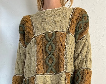 90s 'Liz Claiborne' Cable Knit Sweater / Large