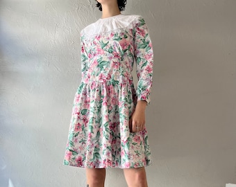 Vintage Handmade Floral Mini Dress / Small