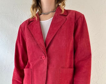 Blouson en daim rouge « Alfani » Y2k / Grand