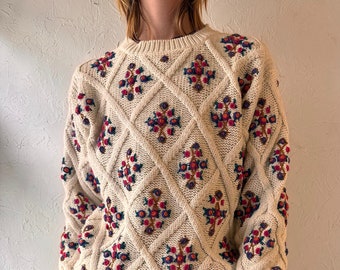 Y2k 'Partners' Cotton Ramie Knit Sweater / Medium
