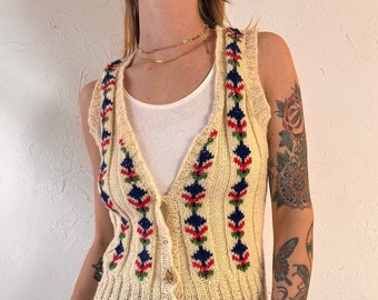 Vintage Hand Knit Vest / Small