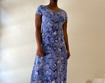 Sukienka Vintage Vintage Y2k „All That Jazz” w niebieskie kwiaty / rozmiar M