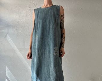 90s 'Denim & Co' Denim Maxi Dress / XL