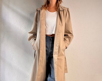 90s 'Coat Works' Beige Trench Coat / Medium