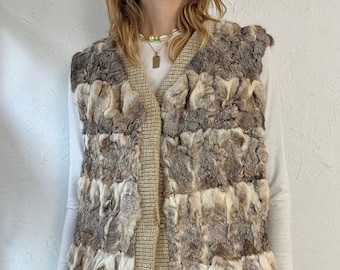 90s 'Lapin' Rabbit Fur Vest / Medium