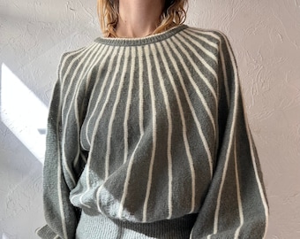 80s 'Mister Leonard' Gray Knit Pullover Sweater / Small